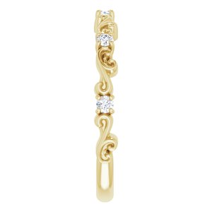 14K Yellow 1/6 CTW Natural Diamond Sculptural Anniversary Band - BN & CO JEWELRY