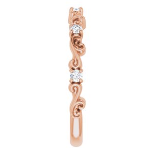 14K Rose 1/6 CTW Natural Diamond Sculptural Anniversary Band - BN & CO JEWELRY