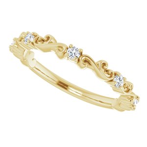 14K Yellow 1/6 CTW Natural Diamond Sculptural Anniversary Band - BN & CO JEWELRY
