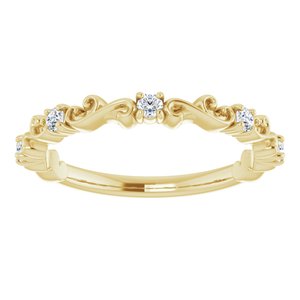 14K Yellow 1/6 CTW Natural Diamond Sculptural Anniversary Band - BN & CO JEWELRY