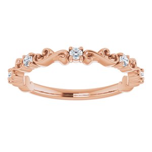 14K Rose 1/6 CTW Natural Diamond Sculptural Anniversary Band - BN & CO JEWELRY