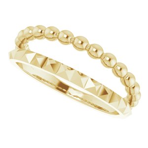 14K Yellow Beaded & Geometric Stacked Ring - BN & CO JEWELRY