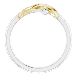 14K White & Yellow Infinity-Inspired Cross Ring - BN & CO JEWELRY