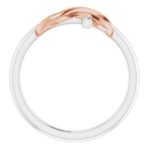 14K White & Rose Infinity-Inspired Cross Ring - BN & CO JEWELRY