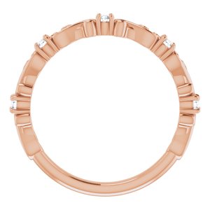 14K Rose 1/6 CTW Natural Diamond Sculptural Anniversary Band - BN & CO JEWELRY