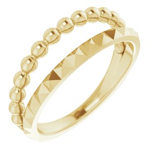 14K Yellow Beaded & Geometric Stacked Ring - BN & CO JEWELRY