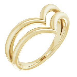 14K Yellow Double V Ring - BN & CO JEWELRY
