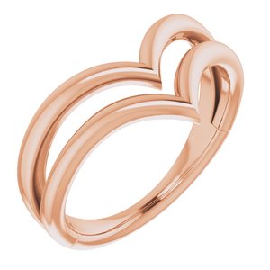 14K Rose Double V Ring - BN & CO JEWELRY