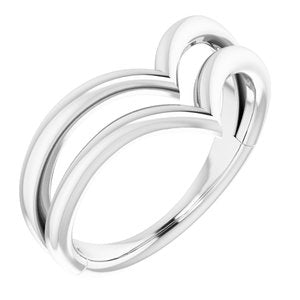 Sterling Silver Double V Ring - BN & CO JEWELRY