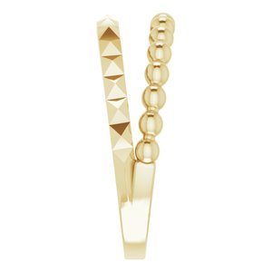 14K Yellow Beaded & Geometric Stacked Ring - BN & CO JEWELRY