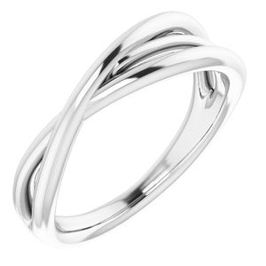 14K White Criss-Cross Ring - BN & CO JEWELRY