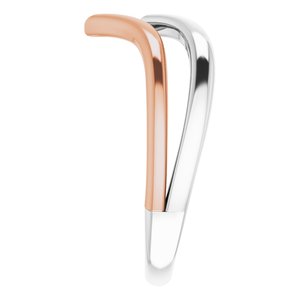 14K White & Rose Double V Ring - BN & CO JEWELRY