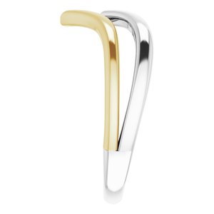 14K White & Yellow Double V Ring - BN & CO JEWELRY