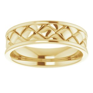 14K Yellow 6 mm Woven-Design Band Size 8 - BN & CO JEWELRY