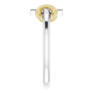 14K White & Yellow Infinity-Inspired Cross Ring - BN & CO JEWELRY
