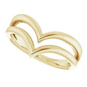 14K Yellow Double V Ring - BN & CO JEWELRY