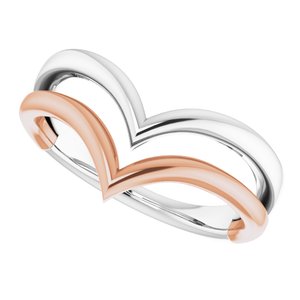 14K White & Rose Double V Ring - BN & CO JEWELRY
