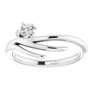 14K White 1/6 CTW Natural Diamond Ring - BN & CO JEWELRY