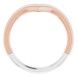 14K White & Rose Double V Ring - BN & CO JEWELRY