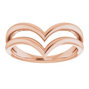 14K Rose Double V Ring - BN & CO JEWELRY