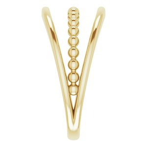 14K Yellow Negative Space Beaded Ring - BN & CO JEWELRY