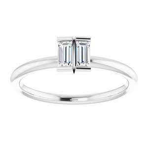 14K White 1/4 CTW Diamond Two-Stone Ring - BN & CO JEWELRY