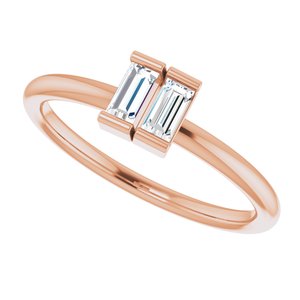 14K Rose 1/4 CTW Diamond Two-Stone Ring - BN & CO JEWELRY