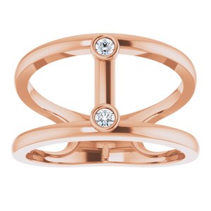 14K Rose .06 CTW Diamond Two-Stone Negative Space Ring - BN & CO JEWELRY