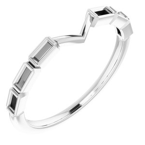 14K White Matching Band for 5.2 mm Round Engagement Ring - BN & CO JEWELRY