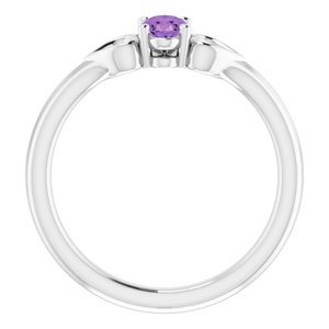 Sterling Silver Natural Amethyst Youth Heart Ring - BN & CO JEWELRY
