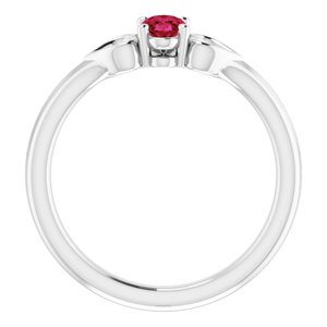 Sterling Silver Imitation Ruby Youth Heart Ring - BN & CO JEWELRY