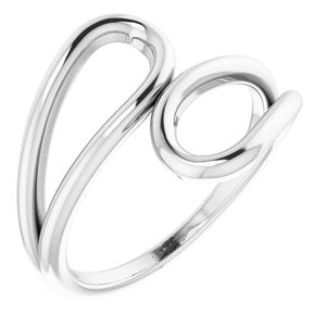14K White Loop Bypass Ring - BN & CO JEWELRY