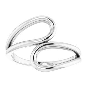 14K White Loop Bypass Ring - BN & CO JEWELRY