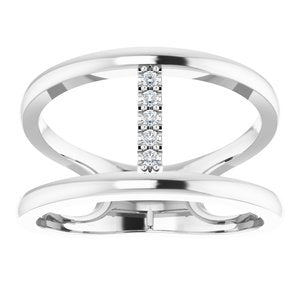 Sterling Silver .04 CTW Diamond Negative Space Ring - BN & CO JEWELRY