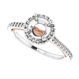 14K White/Rose 6.5 mm Round - BN & CO JEWELRY