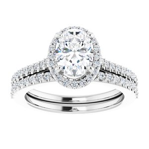 14K White 8 x 6 mm Oval - BN & CO JEWELRY