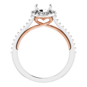 14K White/Rose 6.5 mm Round - BN & CO JEWELRY