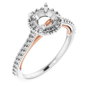 14K White/Rose 6.5 mm Round - BN & CO JEWELRY