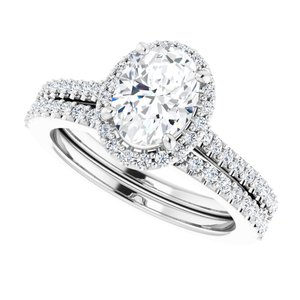 14K White 8 x 6 mm Oval - BN & CO JEWELRY