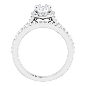 14K White 8 x 6 mm Oval - BN & CO JEWELRY