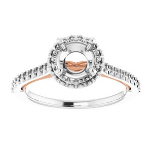 14K White/Rose 6.5 mm Round - BN & CO JEWELRY