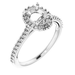 14K White 8 x 6 mm Oval - BN & CO JEWELRY