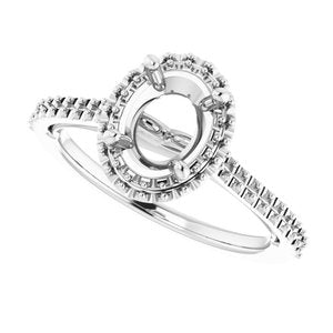 14K White 8 x 6 mm Oval - BN & CO JEWELRY