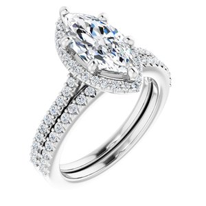 14K X1 White 12 x 6 mm Marquise - BN & CO JEWELRY