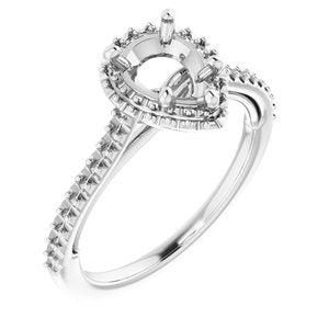 14K White 8 x 6 mm Pear - BN & CO JEWELRY