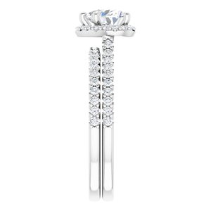 14K White 6 x 6 mm Heart - BN & CO JEWELRY