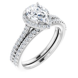 14K White 8 x 6 mm Pear - BN & CO JEWELRY