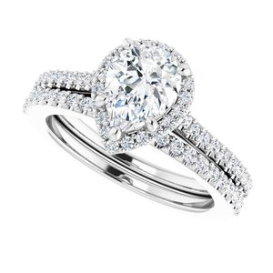 14K White 8 x 6 mm Pear - BN & CO JEWELRY