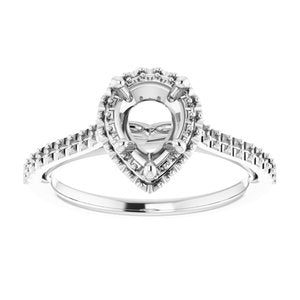 14K White 8 x 6 mm Pear - BN & CO JEWELRY