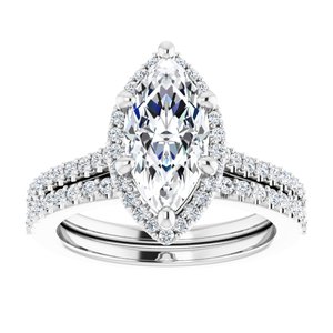 14K X1 White 12 x 6 mm Marquise - BN & CO JEWELRY